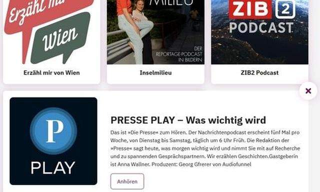 In der Kategorie "Podcasts zum Frühstücken" sind "Presse Play" und vier weitere österreichische Podcasts nominiert. 