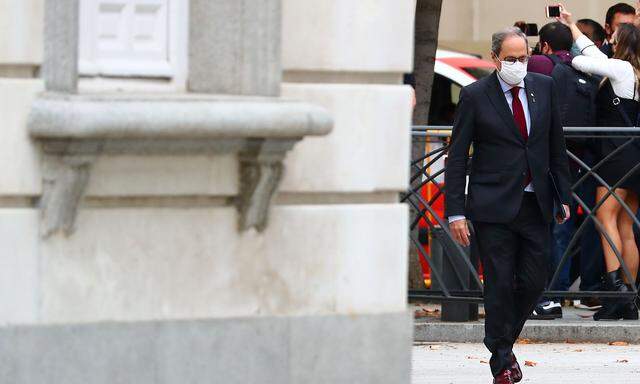 Catalonia's regional leader Quim Torra attends Spain's Supreme Court session in Madrid