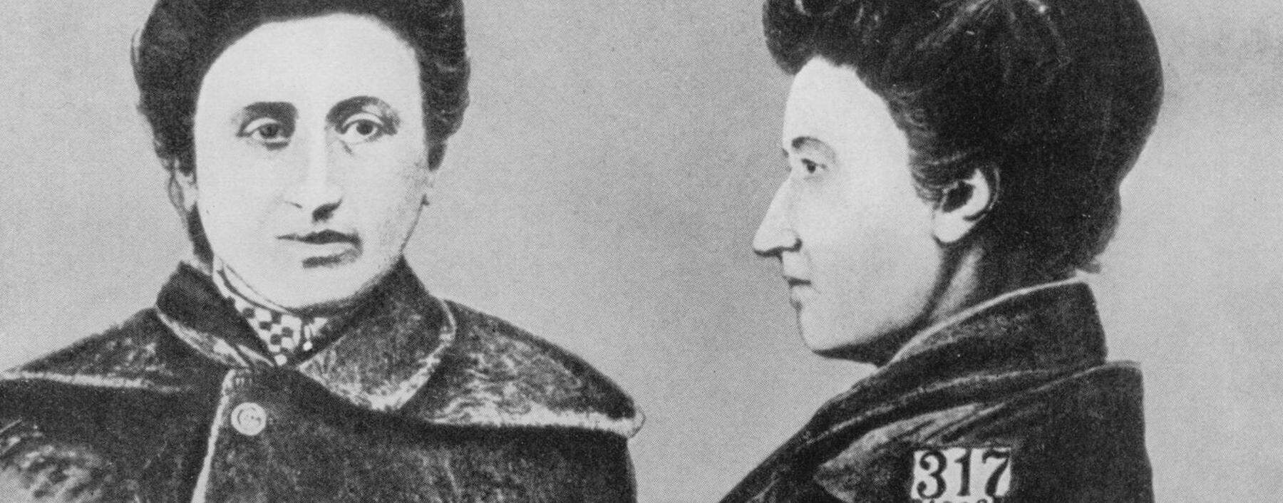 Erkennungsdienstliche Aufnahme von Rosa Luxemburg (1871 bis 1919), Warschauer Polizeigefängnis 1906. 