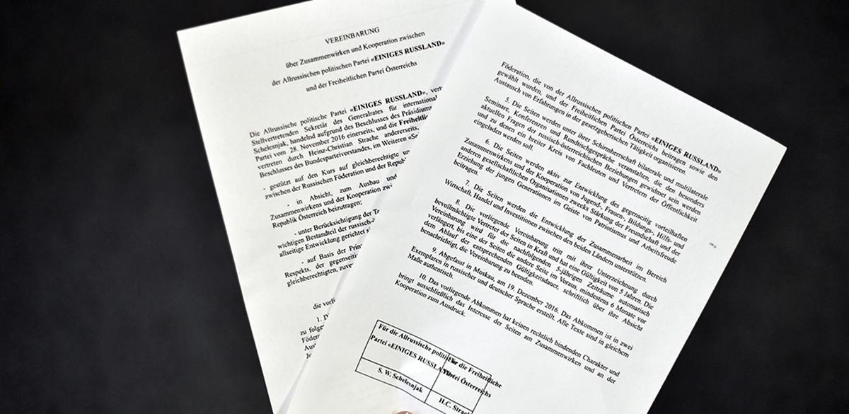 Vereinbarung zwischen FPÖ und "Einiges Russland"