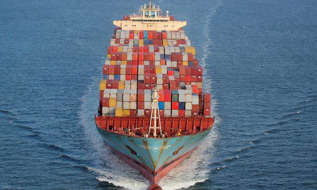 FILE PHOTO: Containers are stacked on the deck of the cargo ship as it's underway in New York Harbor in New York, U.S.