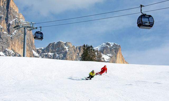 Im Skigebiet Carezza wird genau berechnet, wo der Schnee auf der Piste hingeschoben werden muss.