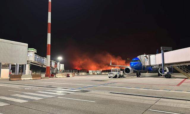 Nahe dem Flughafen Falcone-Borsellino bei Palermo wüteten Brände.