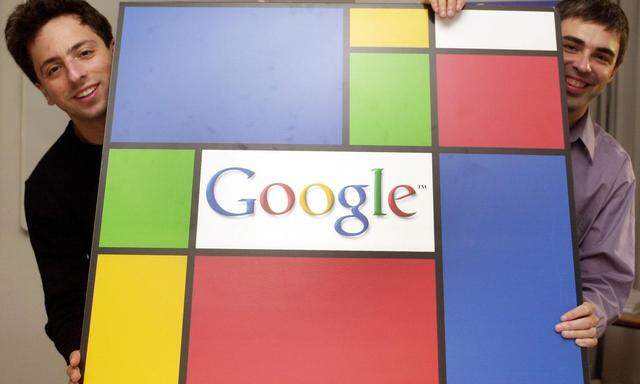 Die beiden Google-Gründer Sergey Brin (li.) und Larry Page auf einem Archivbild aus dem Jahr 2003. 