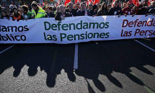 General Workers Union leader Mendez and Workers' Commissions leader Toxo protest against austerity policies, in Madrid