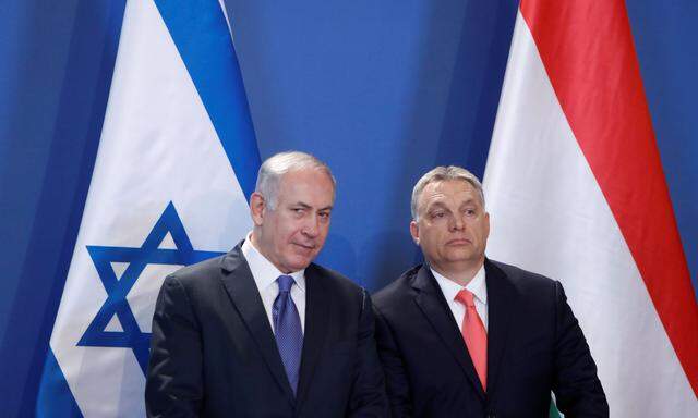 Der israelische Premier Netanjahu (l.) in Ungarn bei Regierungschef Orbán.