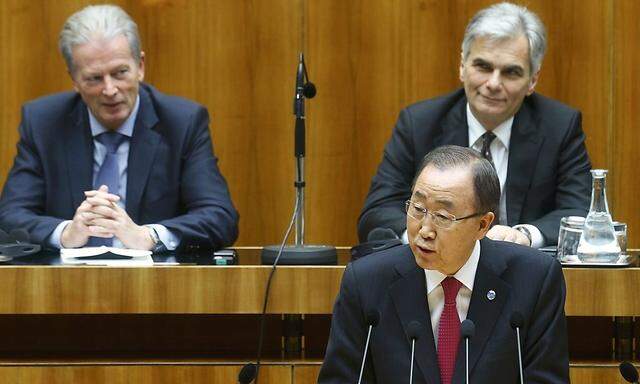 Ban Ki-moon im Nationalrat.