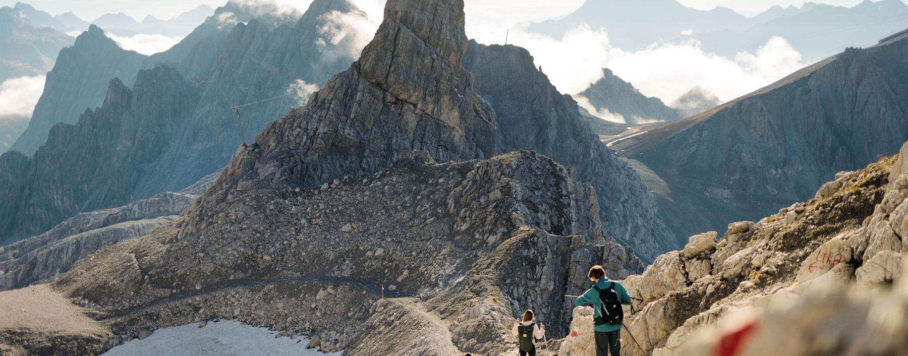 steilstellen. Der Arlberg erfordert alpine Kenntnisse und gute Ausrüstung.