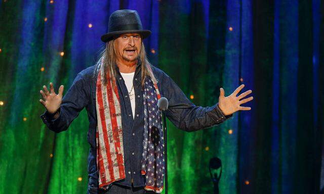 FILE PHOTO: Kid Rock inducts rock band Cheap Trick at the 31st annual Rock and Roll Hall of Fame Induction Ceremony at the Barclays Center in Brooklyn