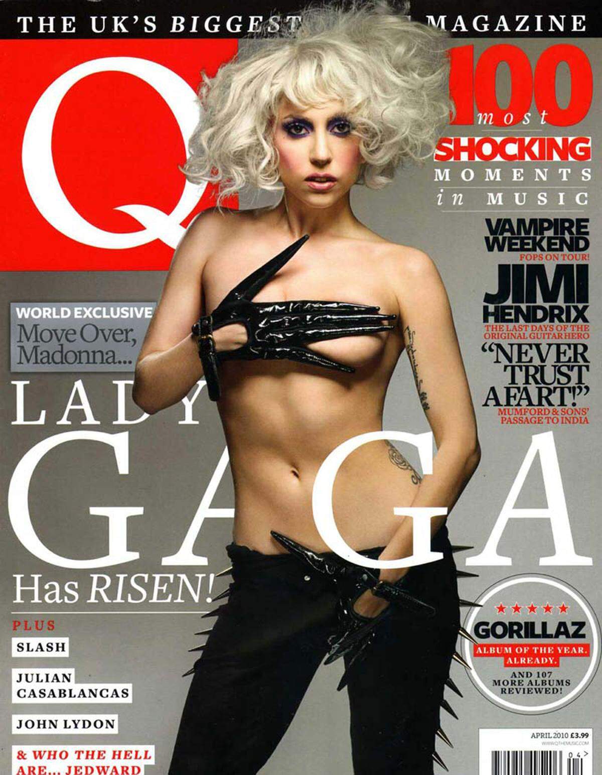 Eine Hommage an den Film "Edward mit den Scherenhänden" hatte Lady Gaga wohl auf dem Cover des G-Magazins vor. Zu viel nackte Haut im Brustbereich sowie eine Hand im Schritt waren für einige jedoch zu viel des Guten. Das Titelbild wurde ebenfalls von vielen Zeitungsverkäufern verdeckt.