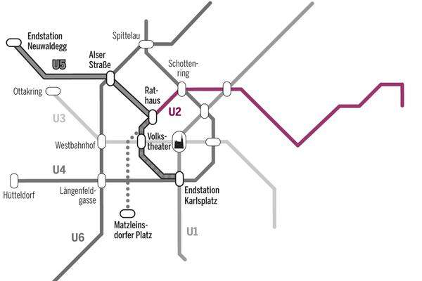 Im Gegenzug wird die U2 ab der Station Rathaus über ...