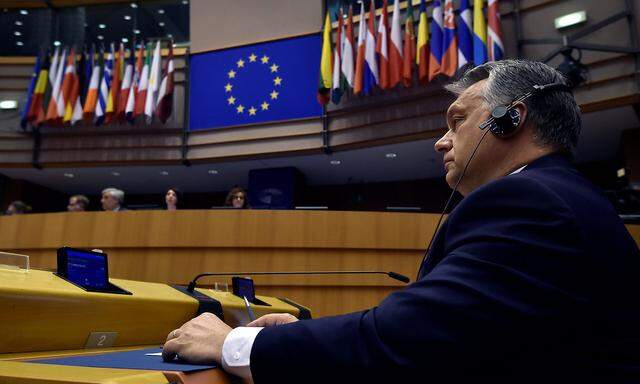 Ungarns Premier Orban im EU-Parlament.