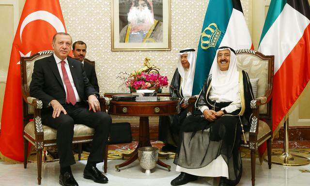 Der türkische Präsident Erdoğan und der Emir von Kuwait, al-Sabah, wollen in der Katar-Krise vermitteln.