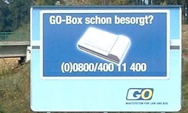 THEMENBILD LKW-MAUT / GO - BOX - HINWEISSCHILD