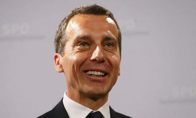 Designated Austrian Chancellor Kern of the Social Democratic Party (SPOe) reacts during a news conference in Vienna