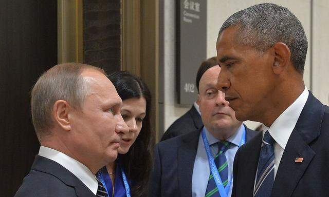 Russlands Präsident Wladimir Putin mit Amtskollegen Barack Obama.