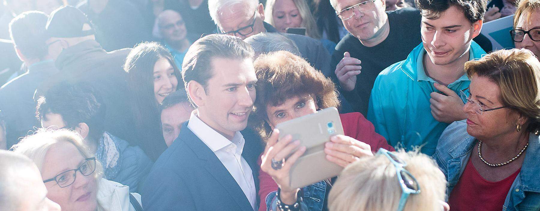 Sebastian Kurz im Wahlkampf 2019 in Baden bei Wien.