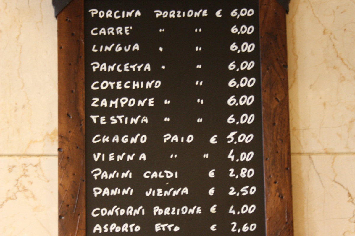 Da Pepi Schweinefleischsiederei und Buffet, Via della Cassa di Risparmio 3, www.buffetdapepi.com