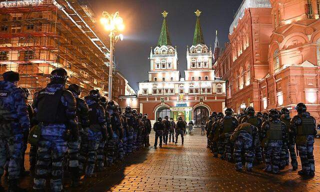 Sicherheitskräfte rüsten sich in Moskau für Demonstrationen von Nawalny-Anhängern.