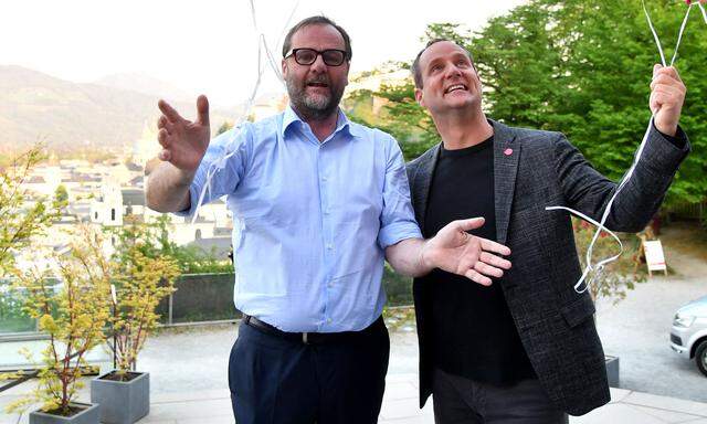Sepp Schellhorn mit Matthias Strolz im Salzburg-Wahlkampf