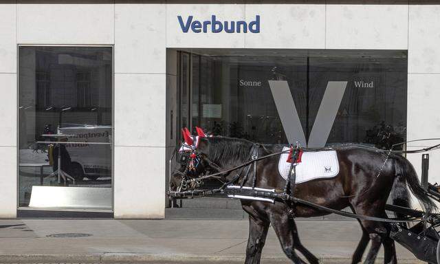 Verbund AG, Eingang zur Firmenzentrale in Wien.