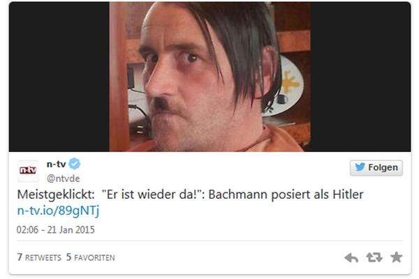 Der 41-Jährige hatte auf Twitter ein Bild gepostet, das ihn mit Hitler-Bart und Scheitel zeigt. Er selbst soll es auf seiner Facebook-Seite veröffentlicht haben. Das Bild nährte Spekulationen, dass die umstrittene Anti-Islam-Bewegung den Rechtsextremisten nahestehen könnte.