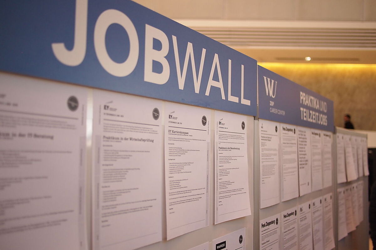 Die Jobwall gab Auskunft über aktuell ausgeschriebene Stellen.