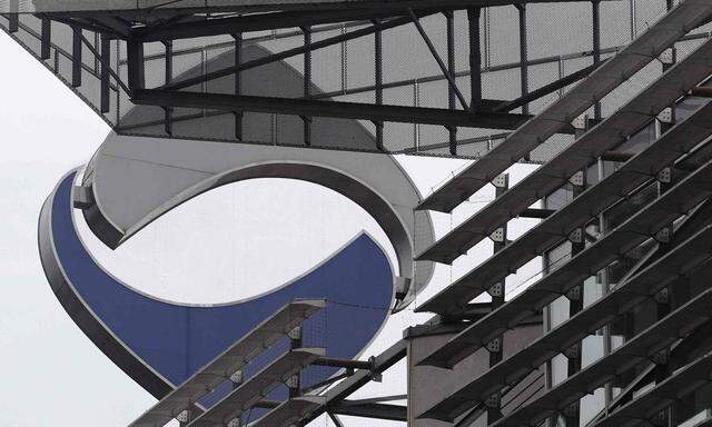 The logo of nationalised lender Hypo Alpe Adria is pictured atop the bank's headquarters in Klagenfurt