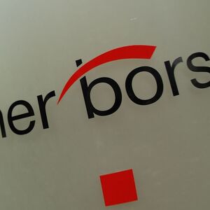 The Vienna Stock Exchange (Wiener Boerse) logo is displayed next to the company´s street entrance in Vienna