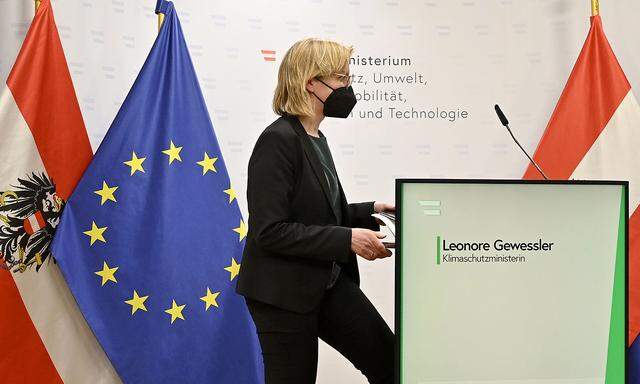 Energieministerin Leonore Gewessler nach dem Energielenkungsbeirat am Dienstag.