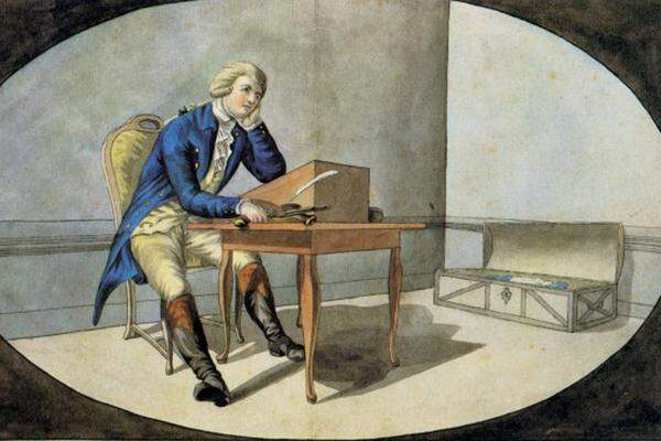 1774 befreite sich Goethe von Liebeskummer, indem er sich den Gram von der Seele schrieb. Daraus wurde mit den „Leiden des jungen Werther“ ein Bestseller. Doch nicht nur der Roman schlug ein, sondern auch die Kleidung des sich in Liebesqualen verzehrenden Werther: Allenthalben ahmte man die gelbe Weste und die blaue Jacke nach, einige gingen darüber hinaus und folgten ihm auch in den Tod. Ein Fall von Massenhysterie also.
