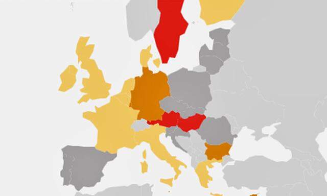 Karte: Asylwerber in der EU