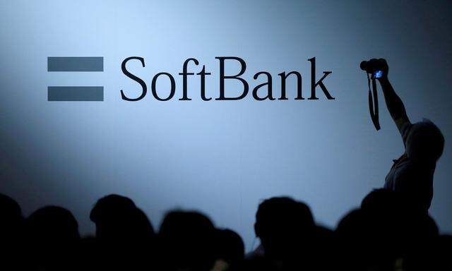 FILE PHOTO: The logo of SoftBank Group Corp is displayed at SoftBank World 2017 conference in Tokyo