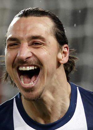 Paris St Germain´s Zlatan Ibrahimovic reacts after opening the score aginst Girondins Bordeaux in their French Ligue 1 soccer match at the Parc des Princes stadium in Paris