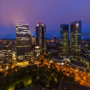 Banken-Wolkenkratzer in Frankfurt.