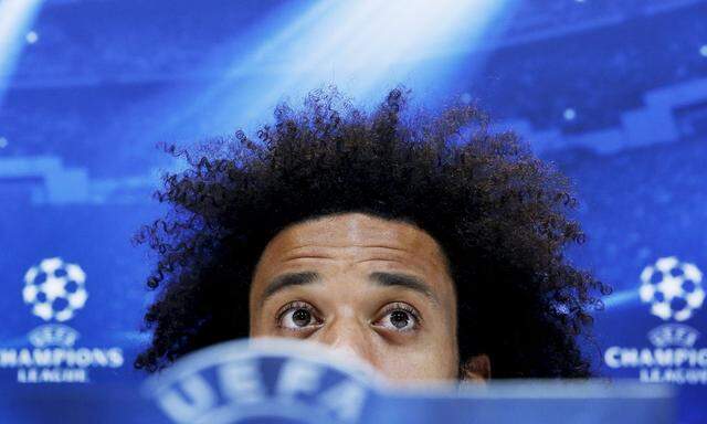 Real Madrid's Marcelo attends a news conference at Valdebebas sports grounds in Madrid