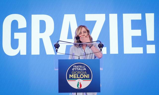 „Danke!“ Giorgia Meloni nach dem EU-Wahlergebnis. 