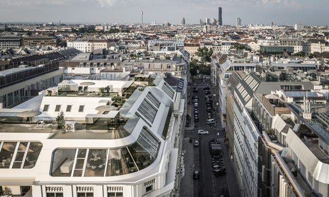 Luxus-Dachgeschoßwohnungen am Werdertor mit Blick über Wien.