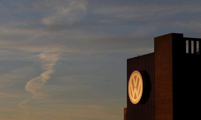 File photo of Volkswagen company logo at the VW factory in Wolfsburg