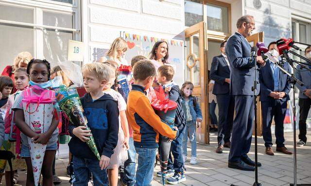 Bildungsminister Heinz Faßmann beim Besuch einer Volksschule am 6. September.