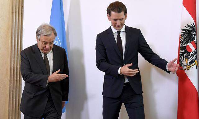 UNO-Generalsekretär António Guterres und Bundeskanzler Sebastian Kurz.