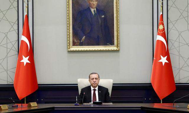 Turkish President Erdogan chairs a cabinet meeting in Ankara