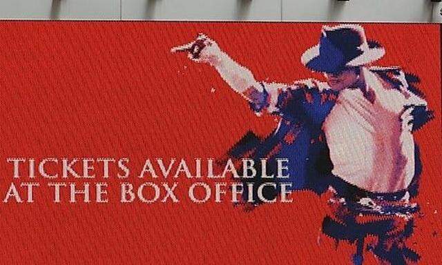 File photo of an advertising board for the forthcoming Michael Jackson concerts at the O2 Arena in Lo