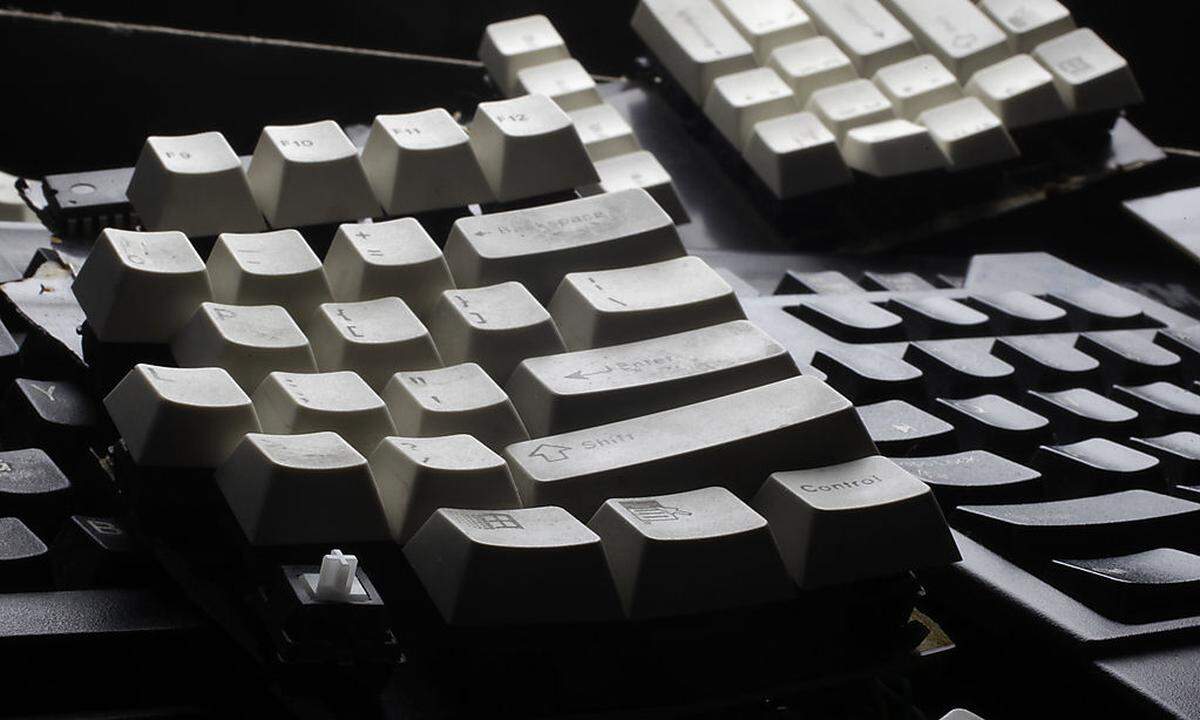 Broken computer keyboards are seen in this illustration picture taken in Warsaw