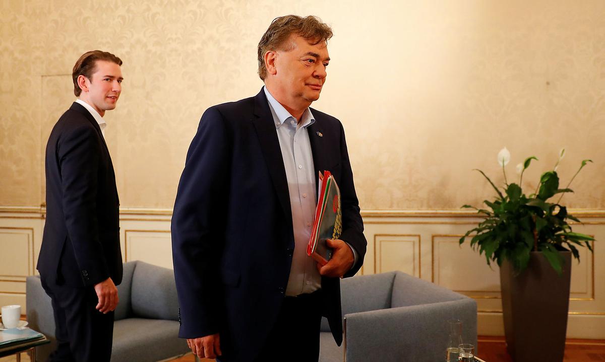Head of OeVP Kurz meets head of Greens Kogler in Vienna