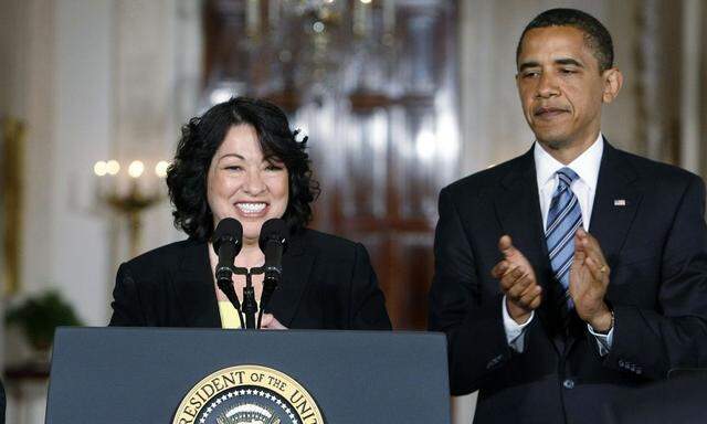 Appeals Court Judge Sotomayor speaks after President Obama announced her as his choice of nomination for the Supreme Court justice at the White House