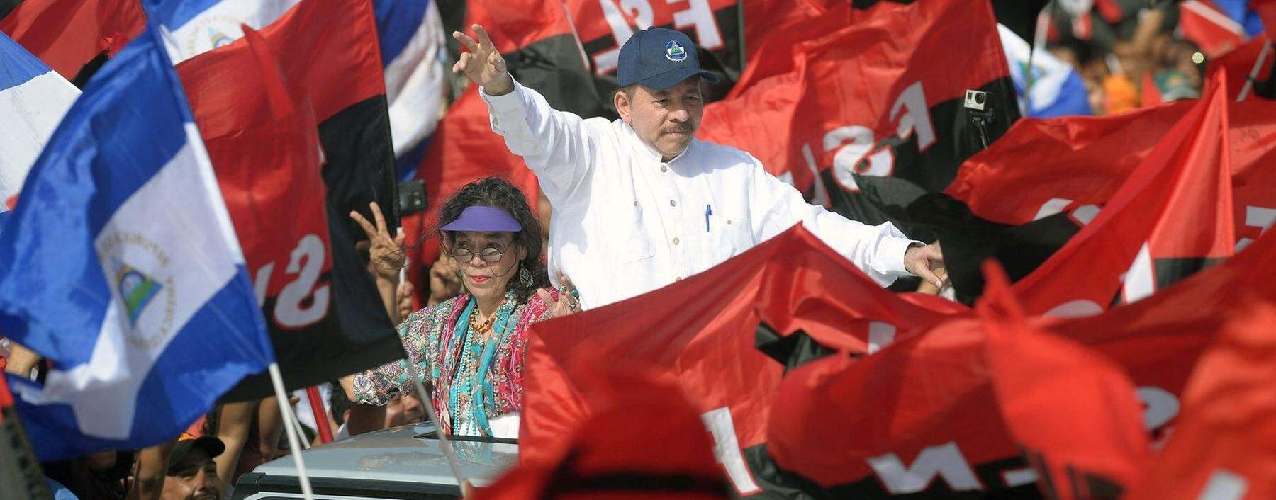 Das Präsidentenpaar am 19. Juli 2018, dem 39. Jahrestag der sandinistischen Revolution.
