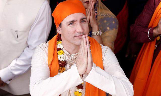 Justin Trudeau im Februar 2018 auf Staatsbesuch in Indien.