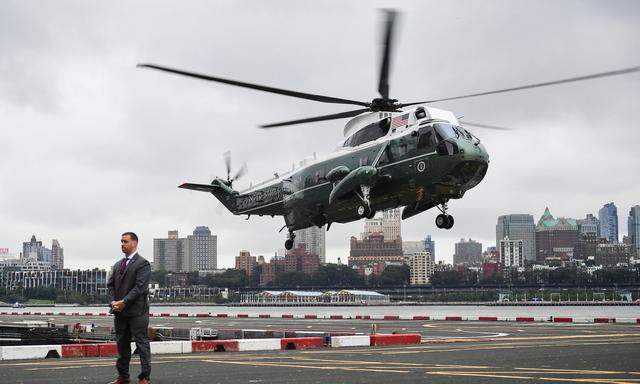 Der Helikopter „Marine One“ bringt Donald Trump nach New York. Der US-Präsident will bei der UN-Generalversammlung vor allem den Iran ins Visier nehmen. 