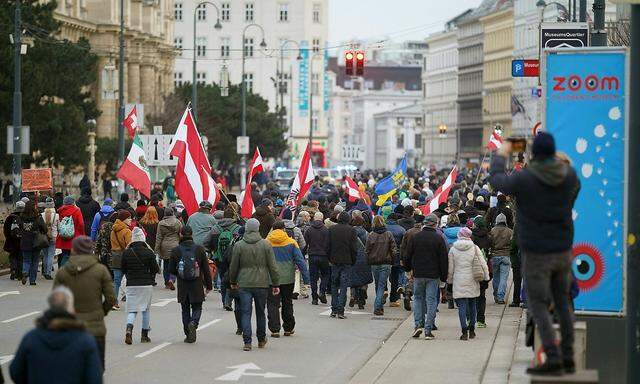 Proteste gegen Coronamaßnahmen.